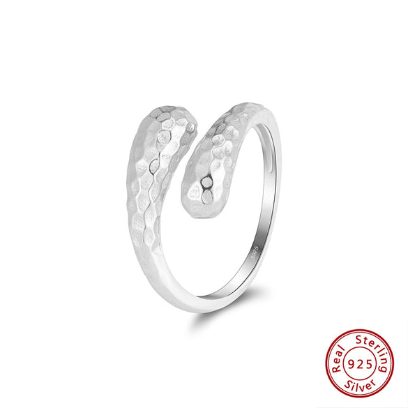 Wholesale Women's 925 Sterling Silver Geometric Threelayer Interwoven Electroplated Ring