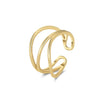 Wholesale Women's 925 Sterling Silver Geometric Threelayer Line Interwoven Ring Electroplated
