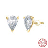 Wholesale Women's 925 Sterling Silver Geometric Water Drop Zircon Earrings Electroplated Normcore Retro Elegant Jewelry