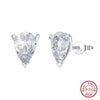 Wholesale Women's 925 Sterling Silver Geometric Water Drop Zircon Earrings Electroplated Normcore Retro Elegant Jewelry
