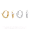 Wholesale Women's 925 Sterling Silver Geometric Wave Inlaid Zircon Ear Buckle Earrings