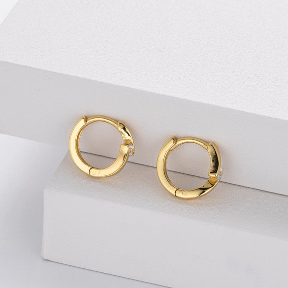 Wholesale Women's 925 Sterling Silver Geometric Wave Inlaid Zircon Ear Buckle Earrings