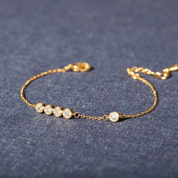 Wholesale Women's 925 Sterling Silver Geometric Zircon Bracelet With Electroplating