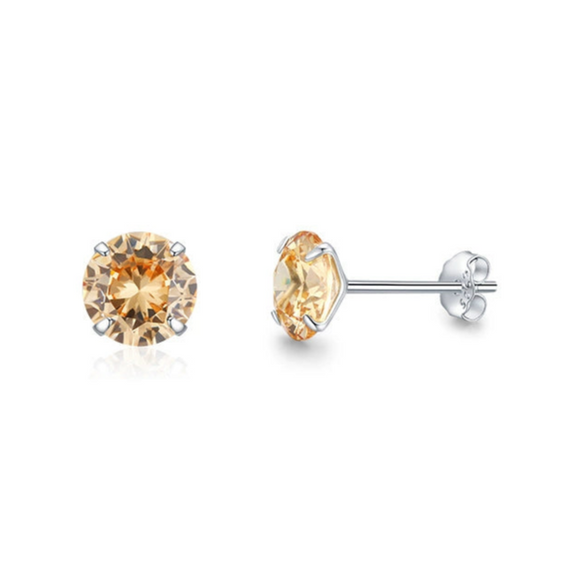 Wholesale Women's 925 Sterling Silver Geometric Zircon Set Earrings Simple Light Luxury Style