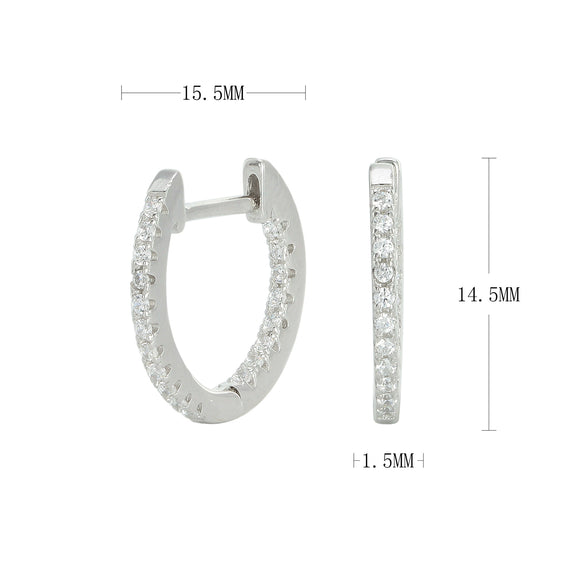 Wholesale Women's 925 Sterling Silver Gold Plated Color Zircon Geometric Inlaid Earrings