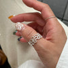 Wholesale Women's 925 Sterling Silver Heart Geometric Style Electroplated Zircon Ring Jewelry