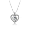 Wholesale Women's 925 Sterling Silver Heart Shape Moissanite Inlaid Clavicle Pendant Necklace With Cross Chain
