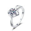 Wholesale Women's 925 Sterling Silver Heart Shaped Electroplated Ring