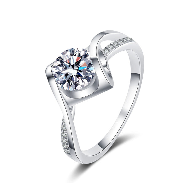 Wholesale Women's 925 Sterling Silver Heart Shaped Electroplated Ring