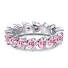 Wholesale Women's 925 Sterling Silver Heart Shaped Pink Core Zircon Electroplated Ring