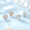 Wholesale Women's 925 Sterling Silver Heartshaped Doublelayer Zircon Electroplated Classic Fashion Earrings