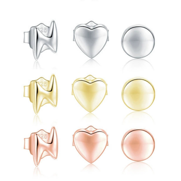 Wholesale Women's 925 Sterling Silver Heartshaped Lightning Star Antiallergy Earrings