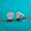 Wholesale Women's 925 Sterling Silver Heartshaped Moissanite Earrings With Electroplating