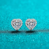 Wholesale Women's 925 Sterling Silver Heartshaped Moissanite Earrings With Electroplating