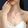 Wholesale Women's 925 Sterling Silver Heartshaped Moissanite Zircon Pendant Necklace With Microinlaid Platinum Plated Cross Chain And Geometric Design