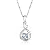 Wholesale Women's 925 Sterling Silver Heartshaped Moissanite Zircon Pendant Necklace With Microinlaid Platinum Plated Cross Chain And Geometric Design