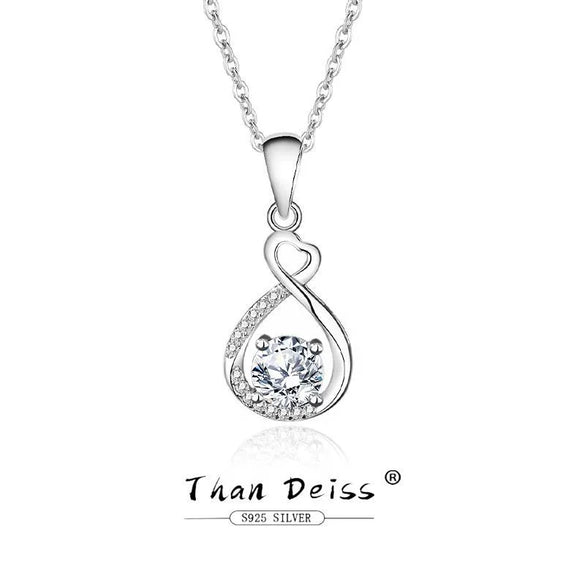 Wholesale Women's 925 Sterling Silver Heartshaped Moissanite Zircon Pendant Necklace With Microinlaid Platinum Plated Cross Chain And Geometric Design