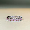 Wholesale Women's 925 Sterling Silver Heartshaped Ring With Pink Diamonds Sweet Style Electroplated
