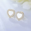Wholesale Women's 925 Sterling Silver Heartshaped Stud Earrings With Diamond Design
