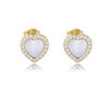 Wholesale Women's 925 Sterling Silver Heartshaped Stud Earrings With Diamond Design
