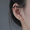 Wholesale Women's 925 Sterling Silver Heartshaped Stud Earrings With Diamond Embedded