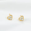 Wholesale Women's 925 Sterling Silver Heartshaped Stud Earrings With Diamond Embedded