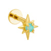 Wholesale Women's 925 Sterling Silver Inlaid Opal Star Cartilage Piercing Earrings