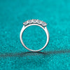 Wholesale Women's 925 Sterling Silver Inlaid Pt950 Platinum Moissanite Row Ring With Geometric Design And Electroplating