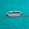 Wholesale Women's 925 Sterling Silver Inlaid Pt950 Platinum Moissanite Row Ring With Geometric Design And Electroplating