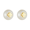 Wholesale Women's 925 Sterling Silver Inlaid With Pearls Fourleaf Clover And Flower Earrings