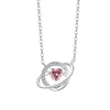 Wholesale Women's 925 Sterling Silver Inlaid Zircon Geometric Heart And Dropshaped Pendant Cross Chain Necklace