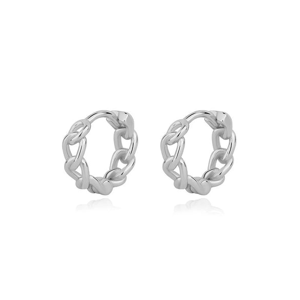 Wholesale Women's 925 Sterling Silver Ins Retro Simple Geometric Style Chain Earrings With Electroplating