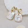 Wholesale Women's Sterling Silver 925 Irregular Geometric Freshwater Pearl Earrings Simple Natural Style