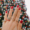 Wholesale Women's 925 Sterling Silver Letters Zircon Ring Stacking Combination
