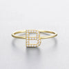 Wholesale Women's 925 Sterling Silver Letters Zircon Ring Stacking Combination