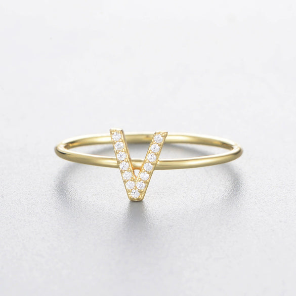 Wholesale Women's 925 Sterling Silver Letters Zircon Ring Stacking Combination