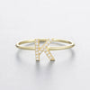 Wholesale Women's 925 Sterling Silver Letters Zircon Ring Stacking Combination