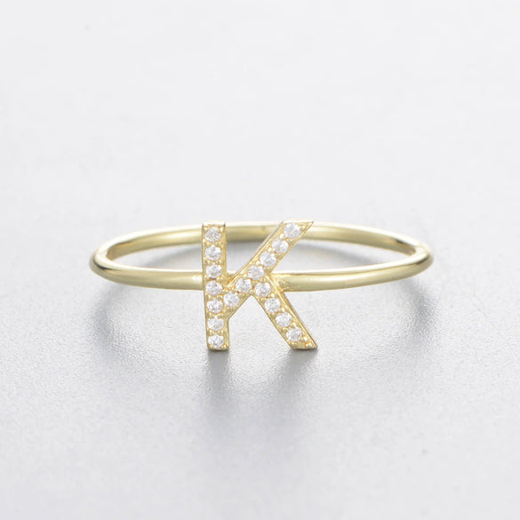 Wholesale Women's 925 Sterling Silver Letters Zircon Ring Stacking Combination