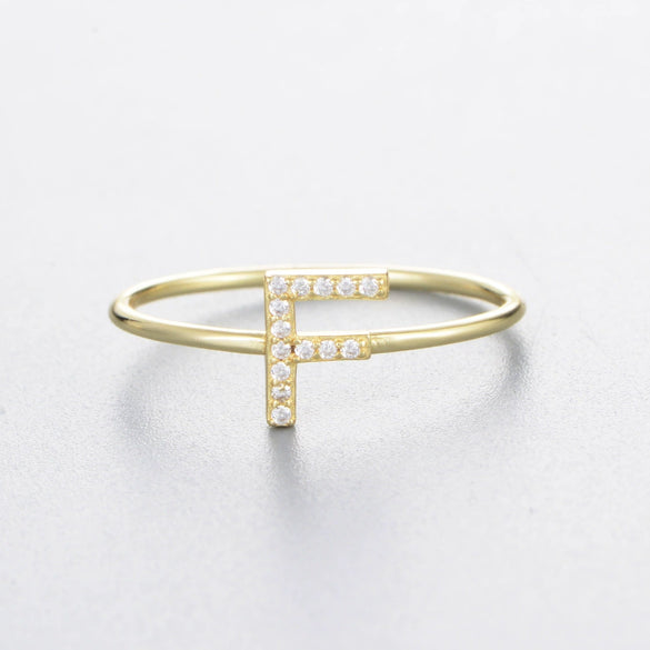 Wholesale Women's 925 Sterling Silver Letters Zircon Ring Stacking Combination