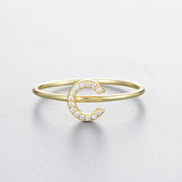 Wholesale Women's 925 Sterling Silver Letters Zircon Ring Stacking Combination