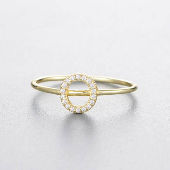 Wholesale Women's 925 Sterling Silver Letters Zircon Ring Stacking Combination
