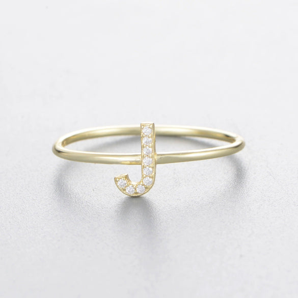 Wholesale Women's 925 Sterling Silver Letters Zircon Ring Stacking Combination