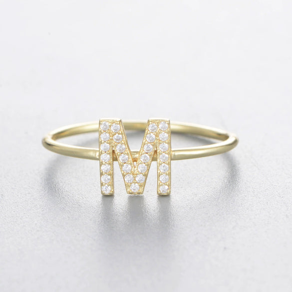 Wholesale Women's 925 Sterling Silver Letters Zircon Ring Stacking Combination
