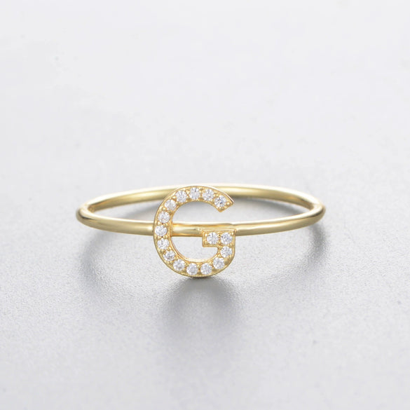 Wholesale Women's 925 Sterling Silver Letters Zircon Ring Stacking Combination