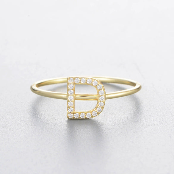 Wholesale Women's 925 Sterling Silver Letters Zircon Ring Stacking Combination