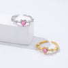 Wholesale Women's 925 Sterling Silver Love Ring With Pink Zircon And Heart Shape