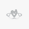 Wholesale Women's 925 Sterling Silver Microinlaid Hollow Heartshaped Ring Jewelry