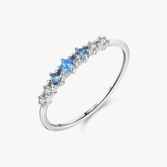 Wholesale Women's 925 Sterling Silver Microinlaid Zircon Geometric Niche Style Ring