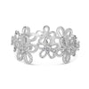 Wholesale Women's 925 Sterling Silver Minimalist Flower Edge Ring With Electroplating