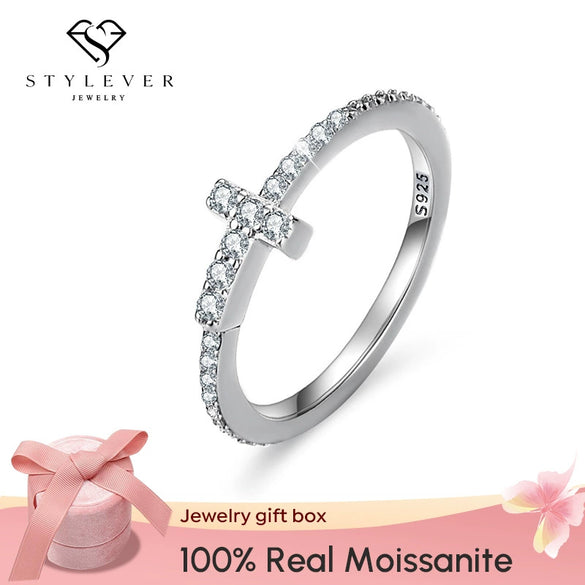 Wholesale Women's 925 Sterling Silver Moissanite And Diamond T Ring With Geometric Pattern And Electroplating